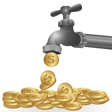 conceptual illustration of a dripping tap clipart