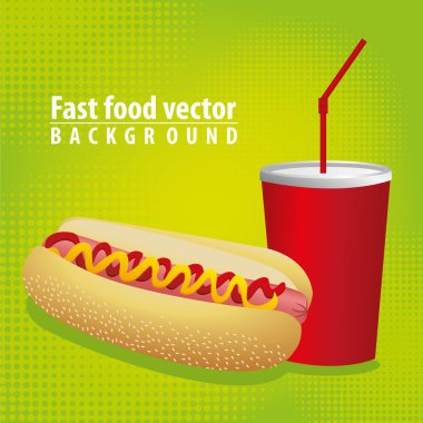 hot dog combo with soda clipart