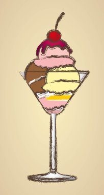 grunge edged ice cream clipart