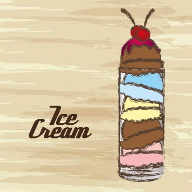 grunge edged ice cream clipart