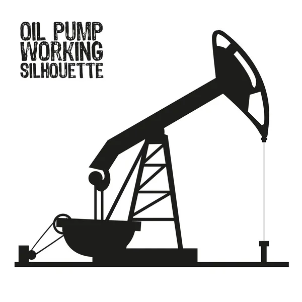 Silhouette of oil pump — Stock Vector