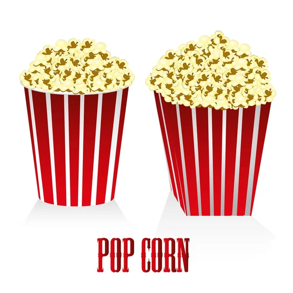 Circular and square box of popcorn — Stock Vector