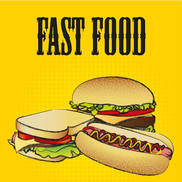 Fast foody kombi — Wektor stockowy