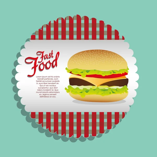 Címke burger — Stock Vector