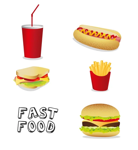 Значки швидкого харчування — стоковий вектор