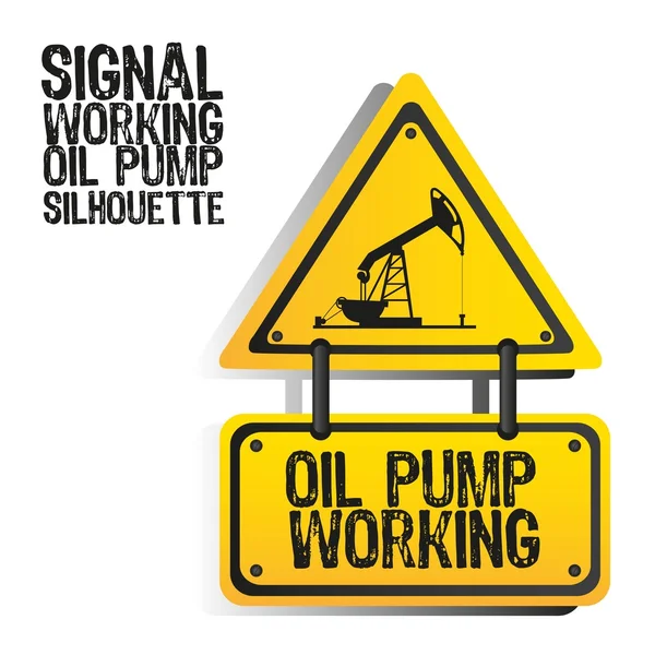 Signal olja pump siluett — Stock vektor