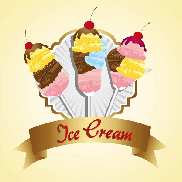 Címke fagylalt — Stock Vector