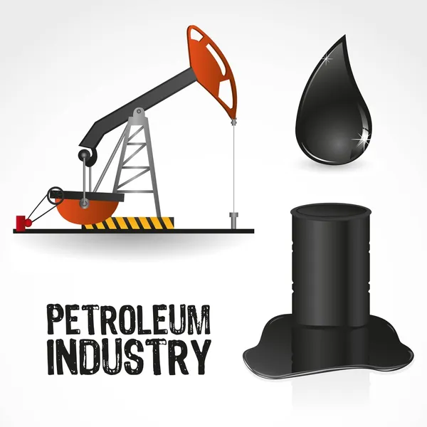 Icons in the oil industry — Stock Vector