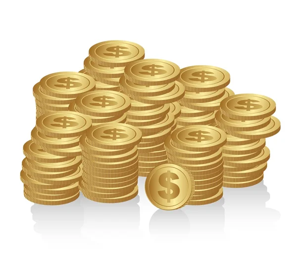 Halmozott érmék — Stock Vector