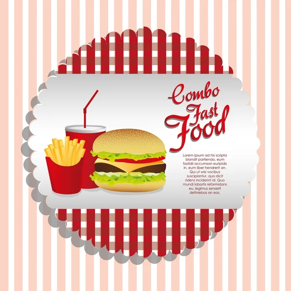 Fast food combo — Stock Vector