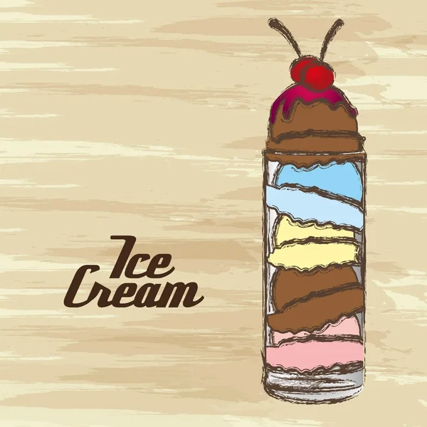 Мороженое с гранж-краями — стоковый вектор