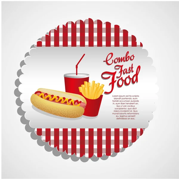 Fast food kombinasyonu — Stok Vektör