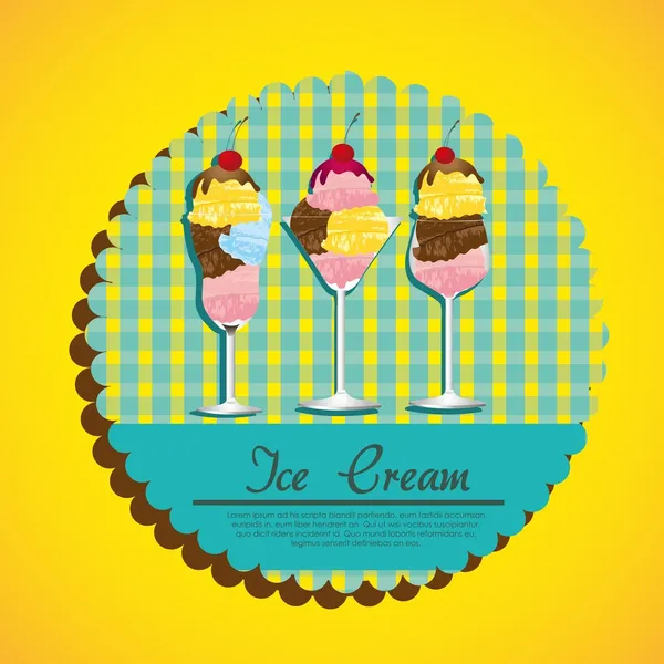 Etiket dondurmaetiqueta del helado — Stok Vektör