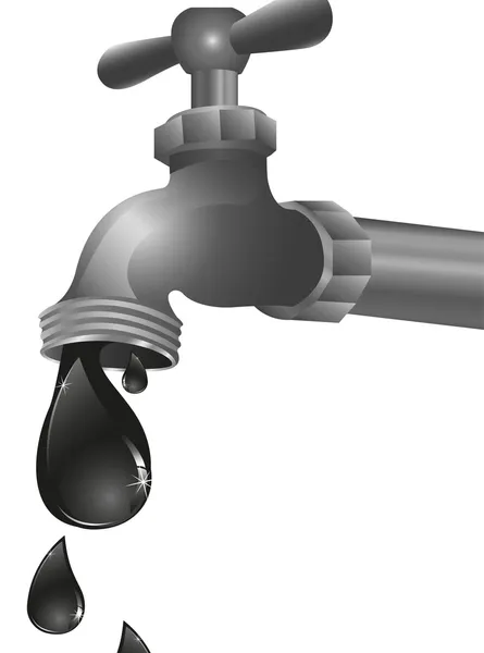 Conceptual illustration of oil leaking tap — Stock Vector