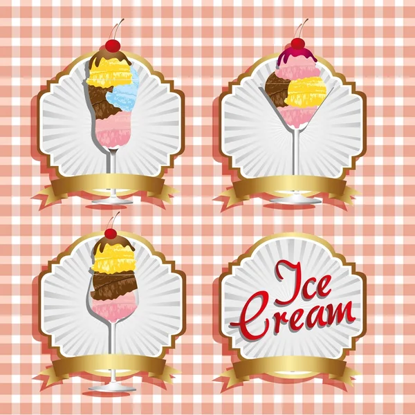 Labels ice cream — Stock Vector