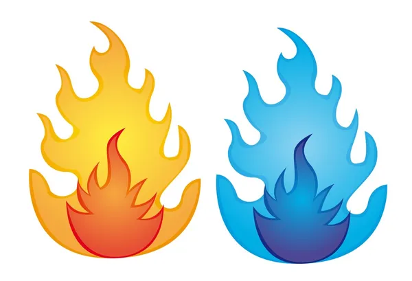 Orange and blue fire — Stock Vector