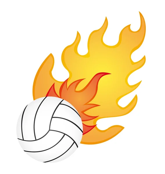 Volleyball with fire — Stock Vector