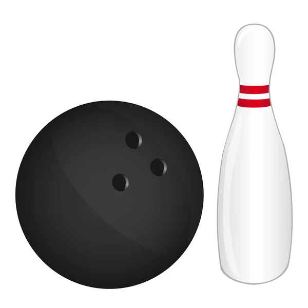 Bowling ball and bowling pin over white background. vector - Stock Illustra...