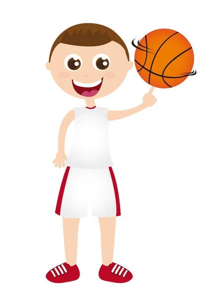 Chłopiec gra w koszykówkę — Wektor stockowy