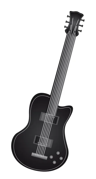 Černá elektrická kytara — Stockový vektor
