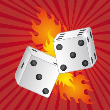 dices with fire clipart