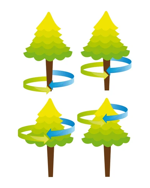 Trees with arrows — Stock Vector