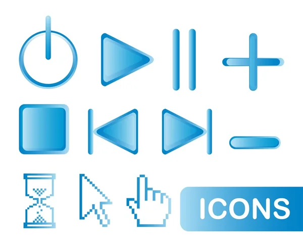 Blue icons web — Stock Vector