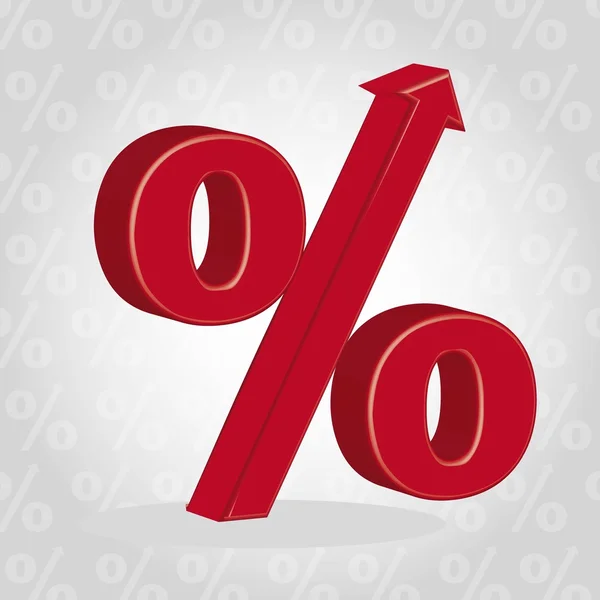 Sinal percentual vermelho — Vetor de Stock
