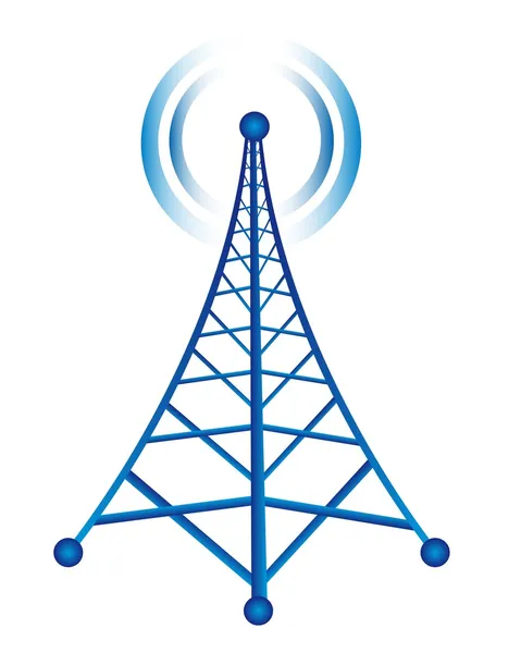 Torre com rádio —  Vetores de Stock