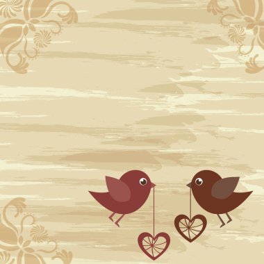 Loving birds clipart