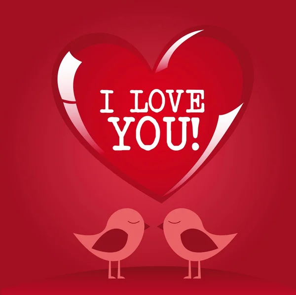Oiseaux et amour — Image vectorielle