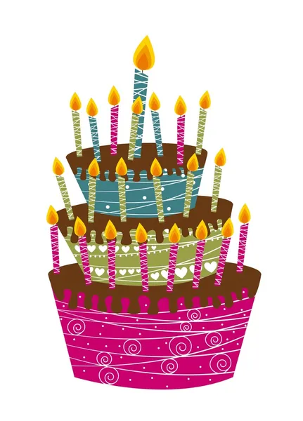 Cake happy birthday — Stock Vector