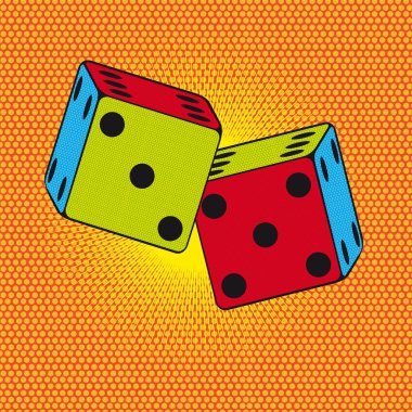 dices pop art clipart