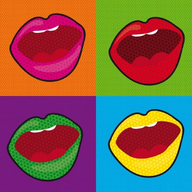 pop art mouth clipart