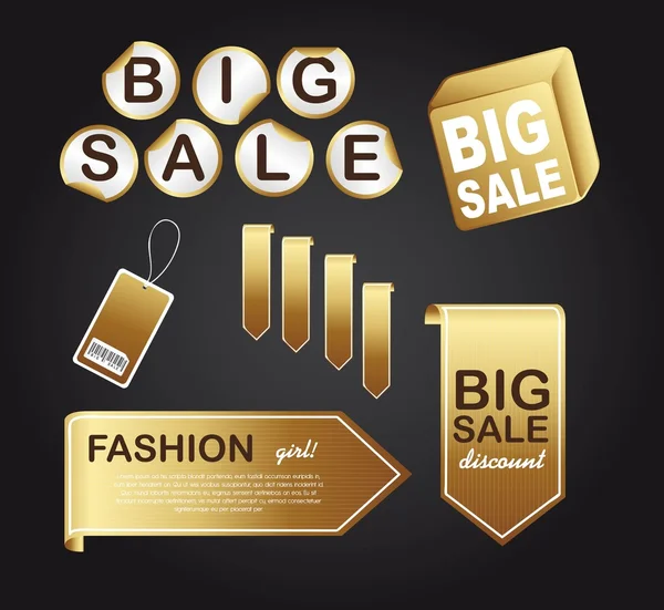 Gold tags — Stock Vector