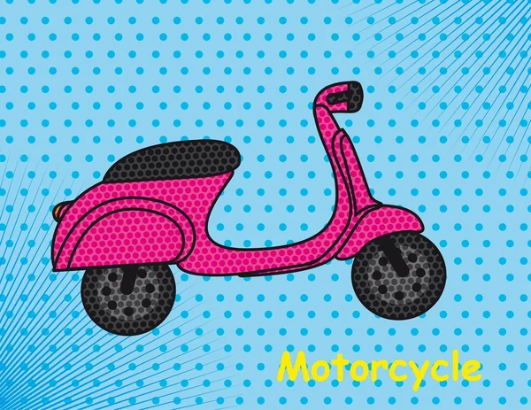 Motorrad-Pop-Art — Stockvektor