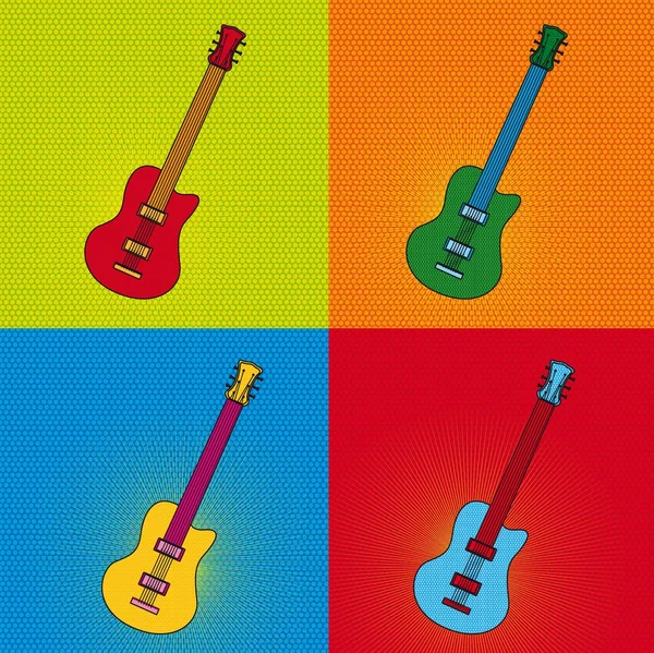 Guitarra arte pop — Archivo Imágenes Vectoriales