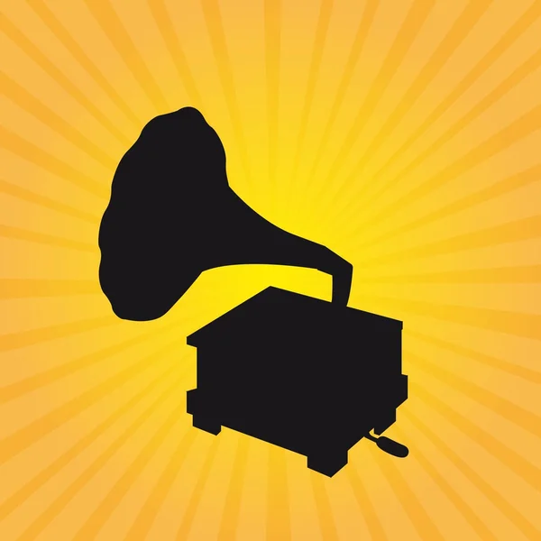 Gramophone silhouette — Image vectorielle