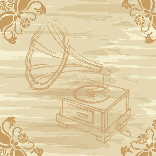Gramophone grunge — Image vectorielle