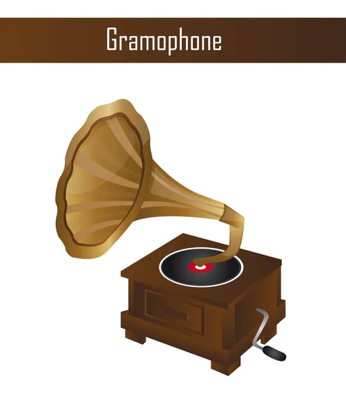 Grammofono — Vettoriale Stock