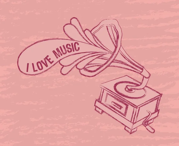 Ich liebe Musik — Stockvektor