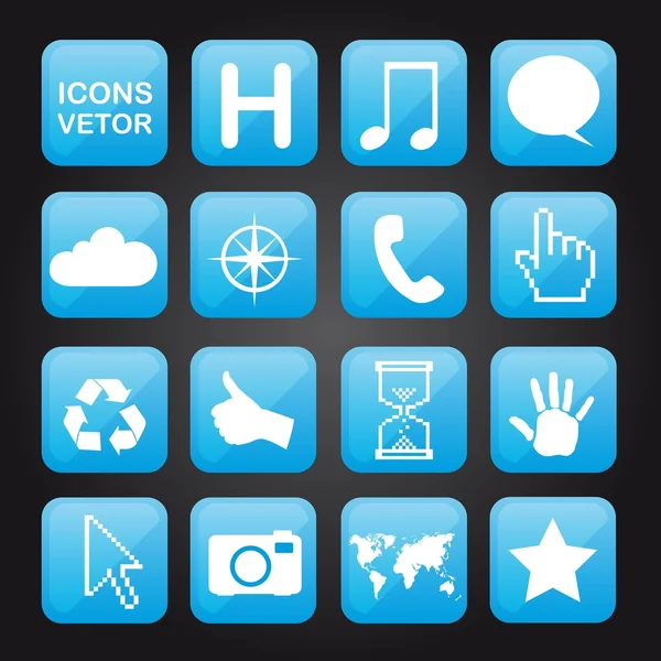 Blue icons — Stock Vector