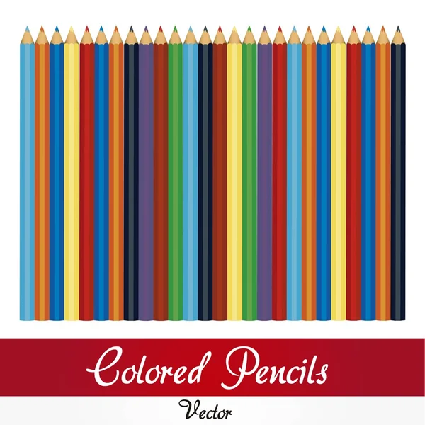 Stock vector Colored pencil set