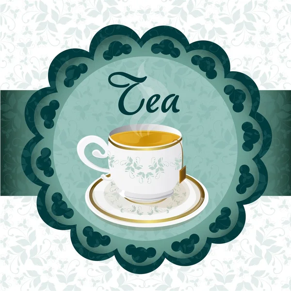 Чай фоновый винтаж — стоковый вектор