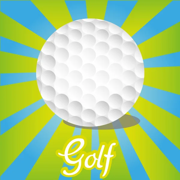 Pelota de golf en líneas de color — Vector de stock