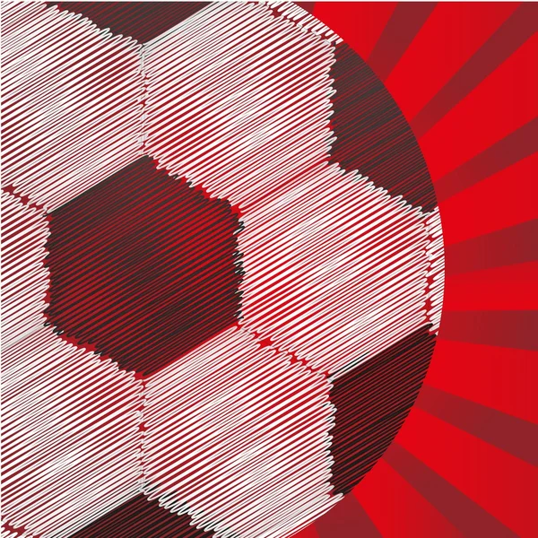 Pelota de fútbol drwaing en las líneas de color — Archivo Imágenes Vectoriales