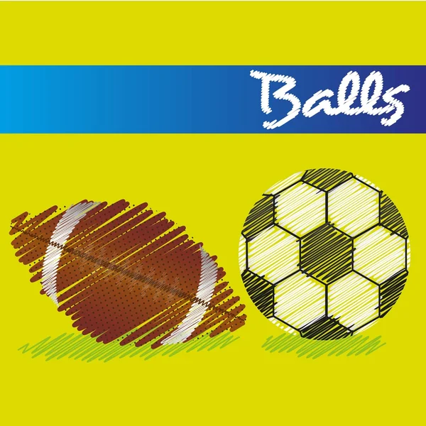 Bolas de futebol desenho —  Vetores de Stock