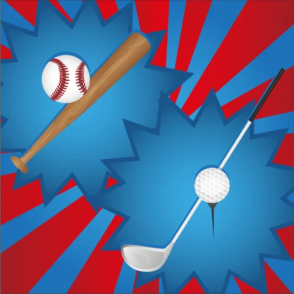 Beyzbol ve golf — Stok Vektör