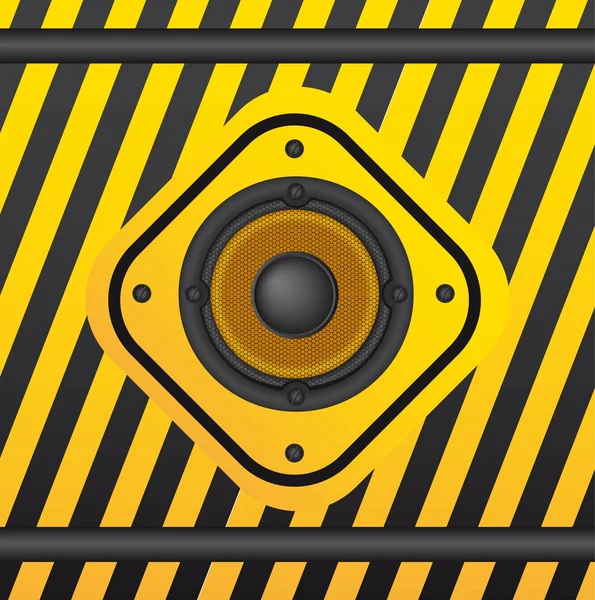Haut-parleur sur signe jaune — Image vectorielle