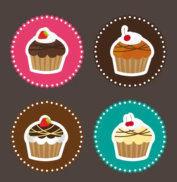 Cute cakes — Stock Vector
